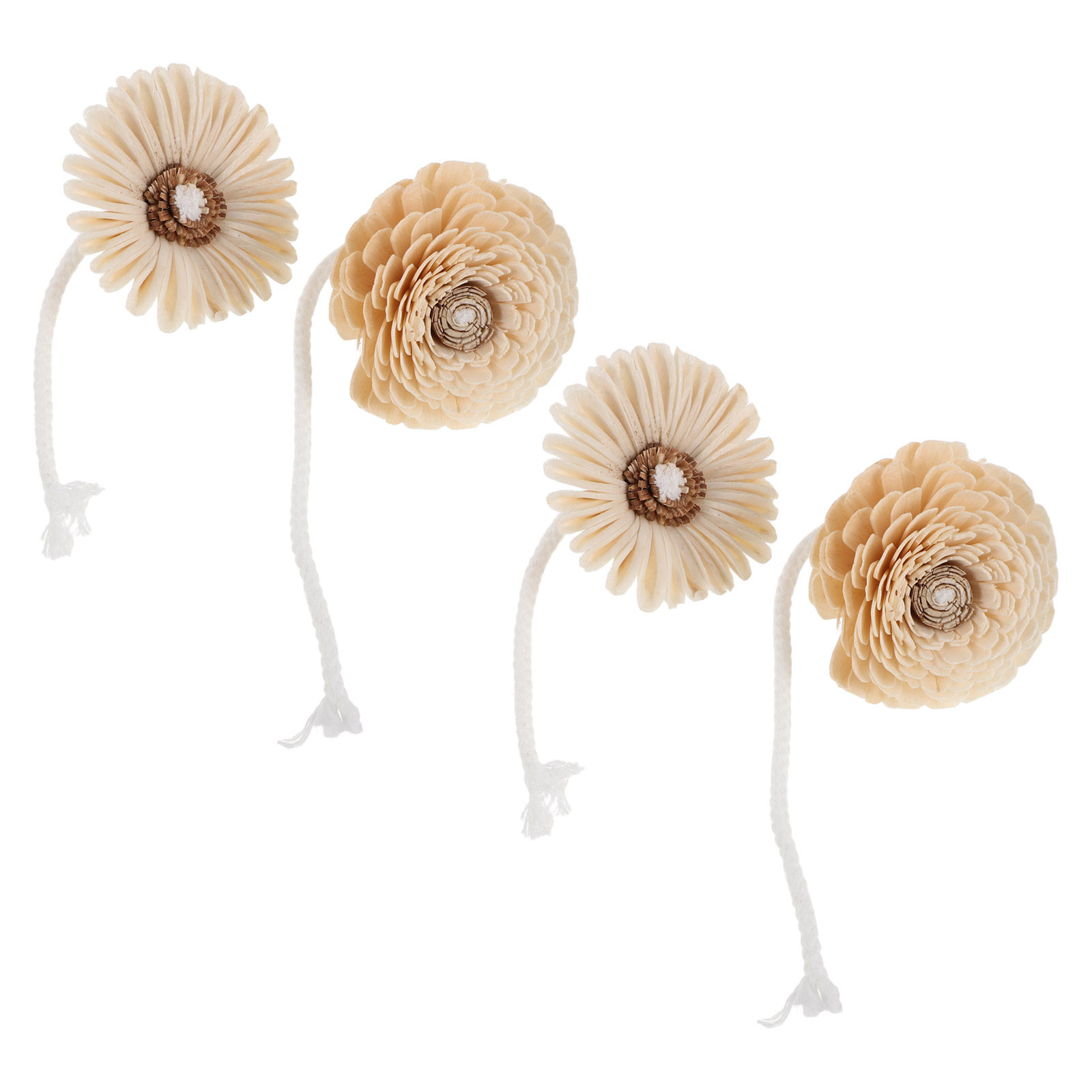 Home Fragrance Leather Diffuser - 4Pcs Fragrance Diffuser Simulated Flowers Rose