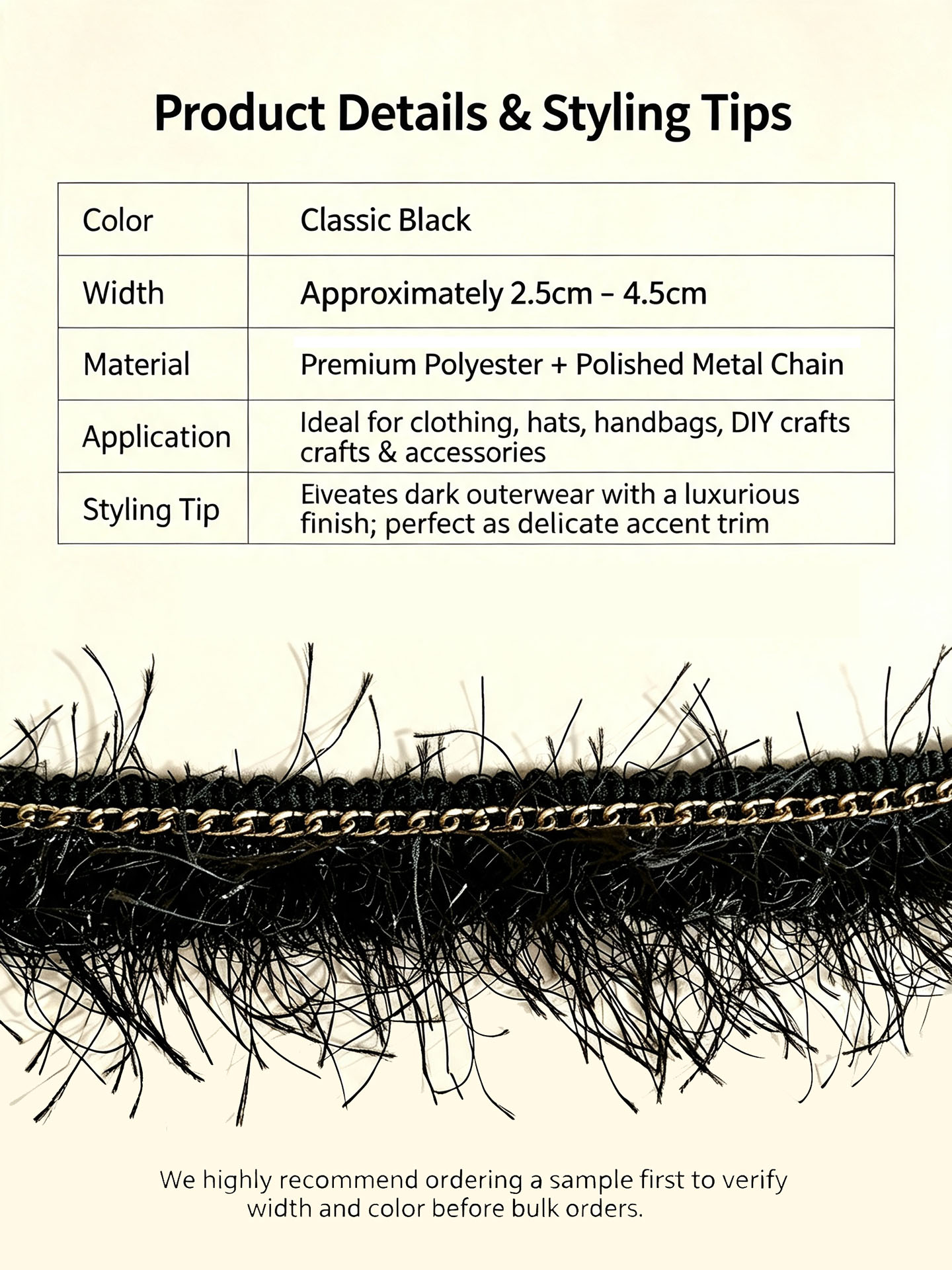 3 Meters Black Faux Feather Ta - Home Fragrance No 3 recension och pris